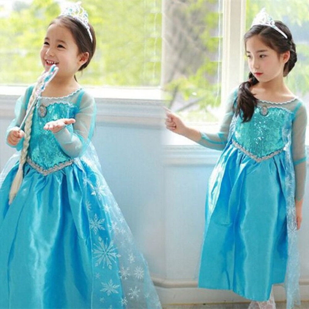  Princess Dress Queen Costume Halloween Cosplay Dress up for Toddler Girls with Accessories