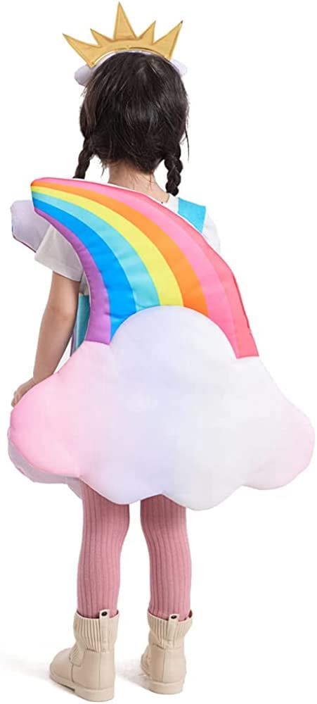 Seasons Child Light Up Rainbow Costume, Size 3-4T, Cloud 7 Colors Rainbow Outfits with Sun Headpiece