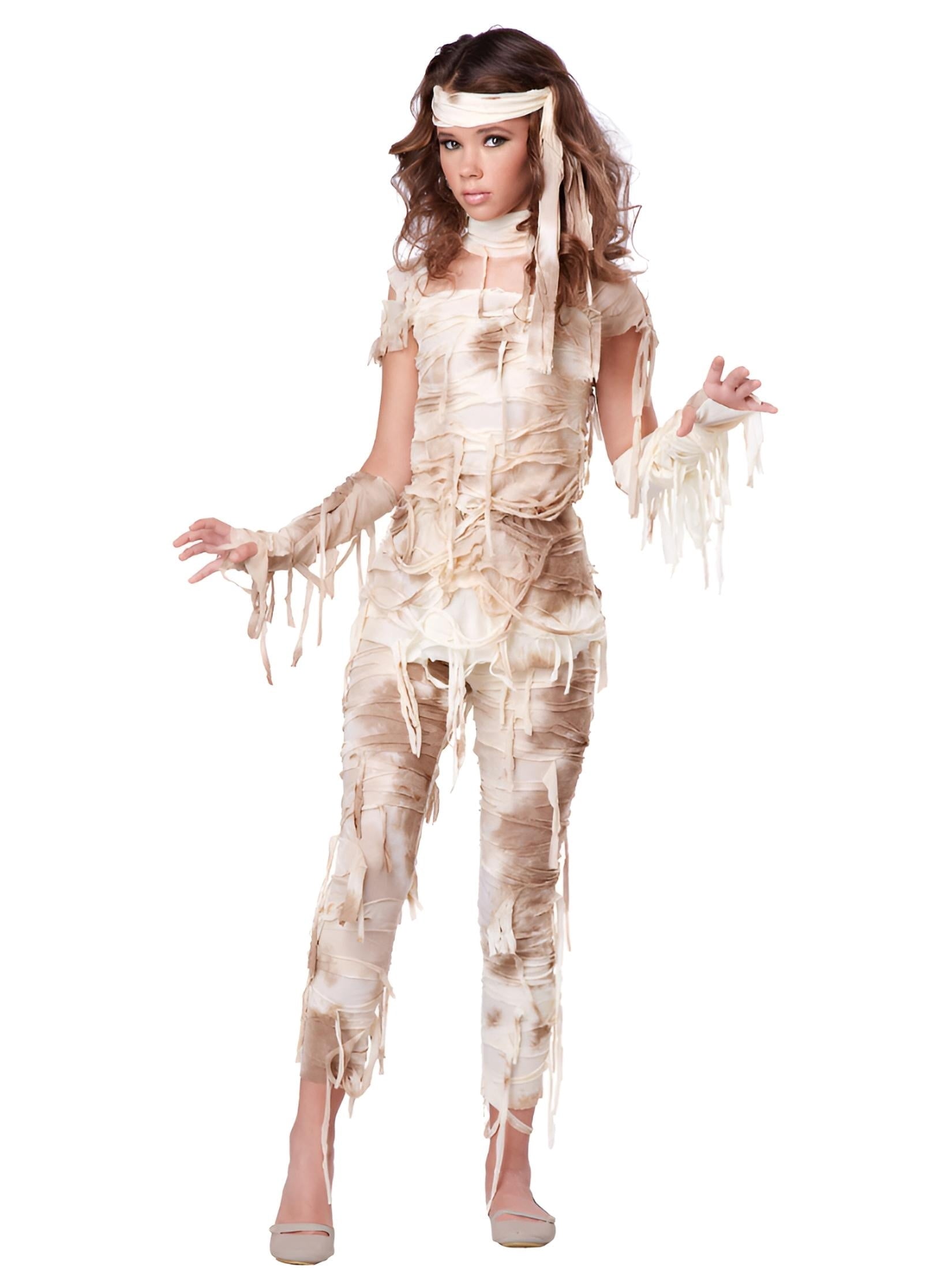 Mysterious Mummy Girl's Halloween Fancy-Dress Costume for Teen, XL