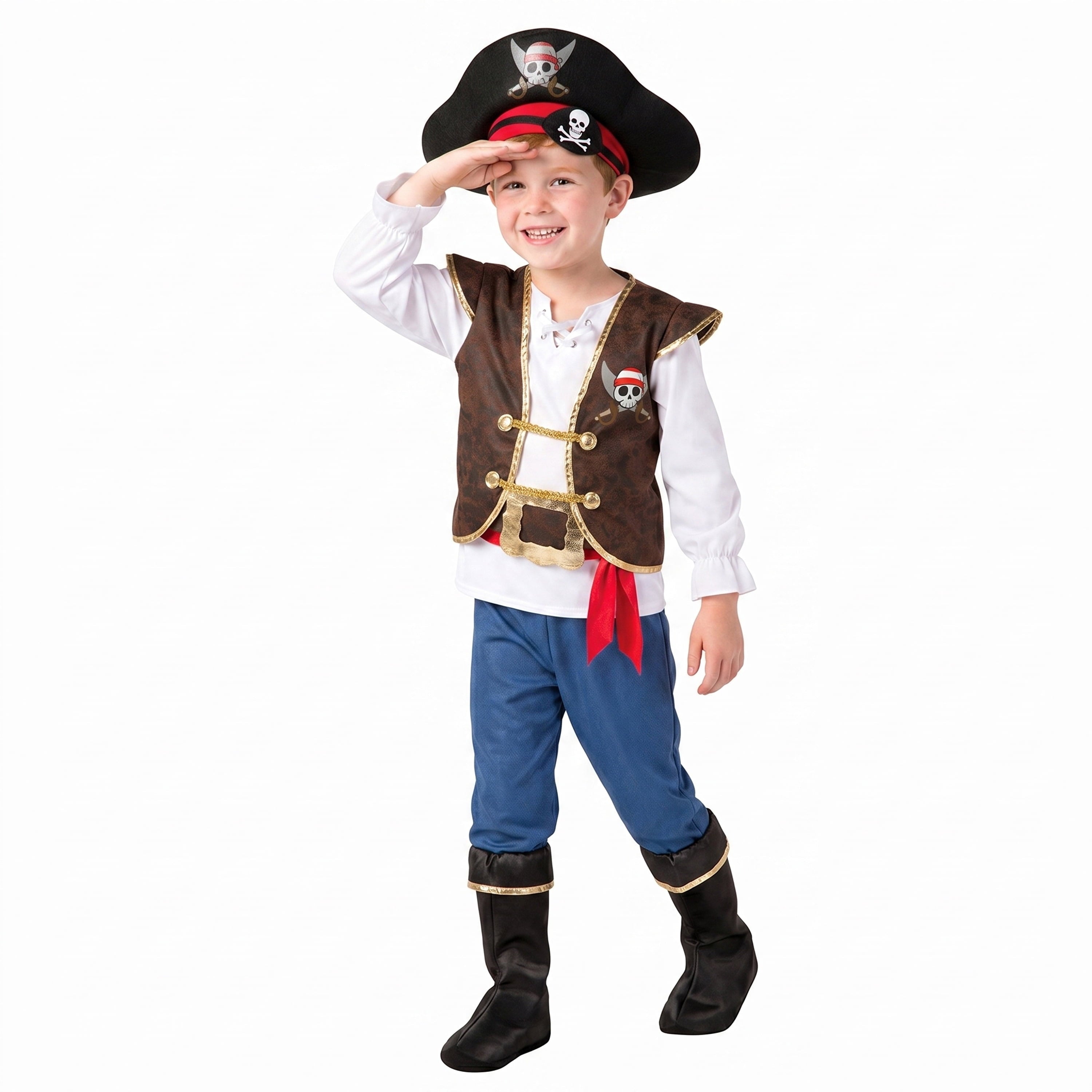  Halloween Pirate Costume for Kids, Boys Pirate Costume Set, Pirate Accessories Costume for Toddler Themed Party Cosplay Dress Up