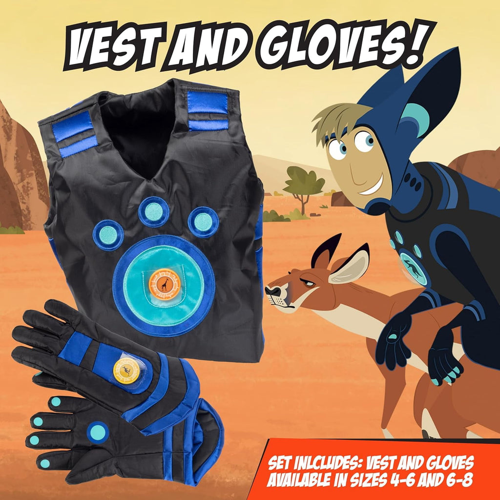 Wild Kratts Creature Power Suit Martin (Large 6-8X) Includes Vest, Gloves & 2 Power Discs for Halloween Costume, Pretend Play & Dress Up