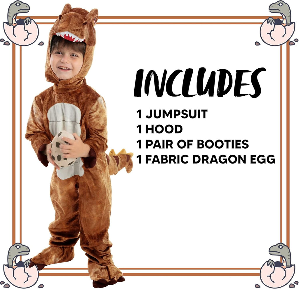  Halloween Realistic Tyrannosaurus Rex Costume Dinosaur Onesie with Dinosaur Egg, Suitable for Children and Toddlers Halloween Dress up Party