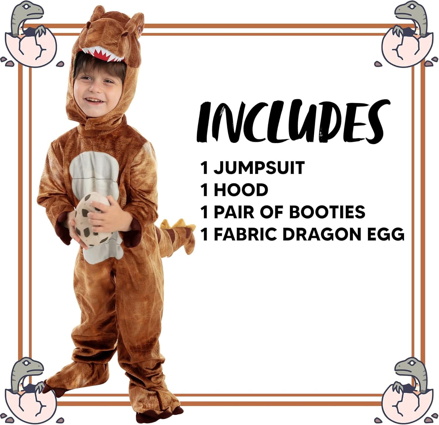  Halloween Realistic Tyrannosaurus Rex Costume Dinosaur Onesie with Dinosaur Egg, Suitable for Children and Toddlers Halloween Dress up Party