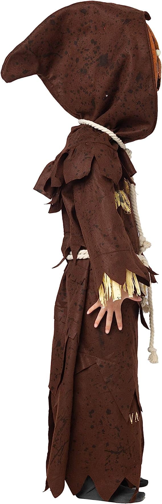  Scary Scarecrow Pumpkin Costume for Kids, Pumpkin Costume for Boys, Scarecrow Halloween Costume with Pumpkin Mask for Toddler Halloween Fancy Dress Cosplay 5-10 Years