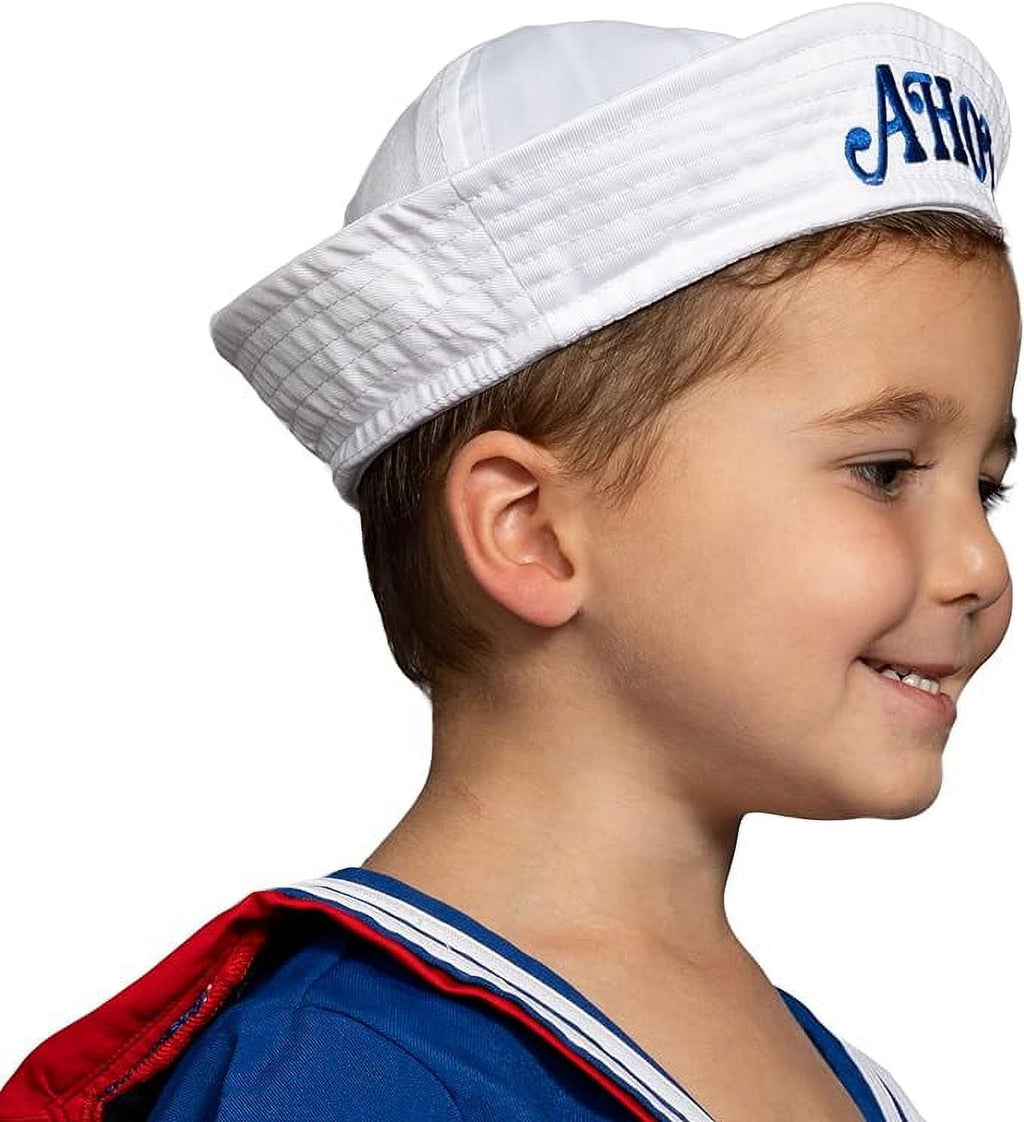 Scoops Ahoy Ice Cream Shop Sailor Kids Costume Set Children Halloween Cosplay (10/12)