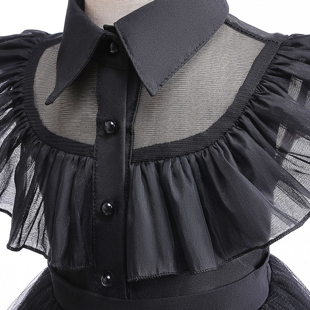 Toddler Girls Black Dance Dress Halloween Cosplay Party Outfit