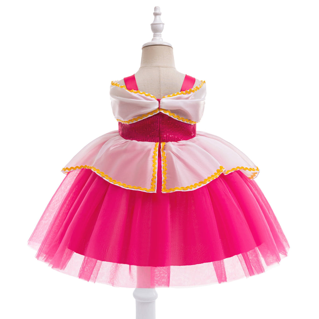 Baby Girls Princess Rose Dress Halloween Cosplay Costume Outfits, Size 9-12M