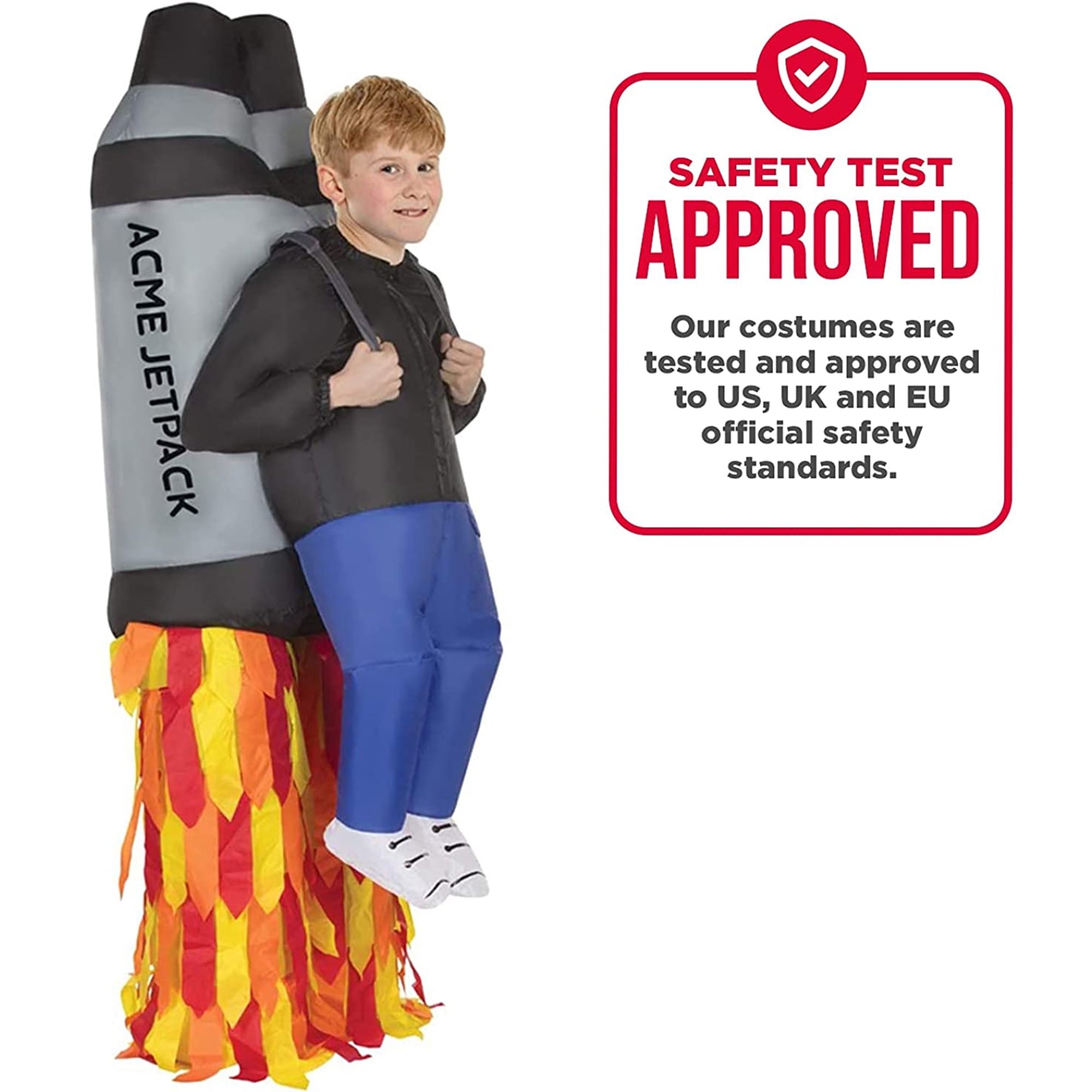  Kids Jetpack Pick Me Up Inflatable Costume Boys Rocket Jet Pack Halloween Multicolor One Size