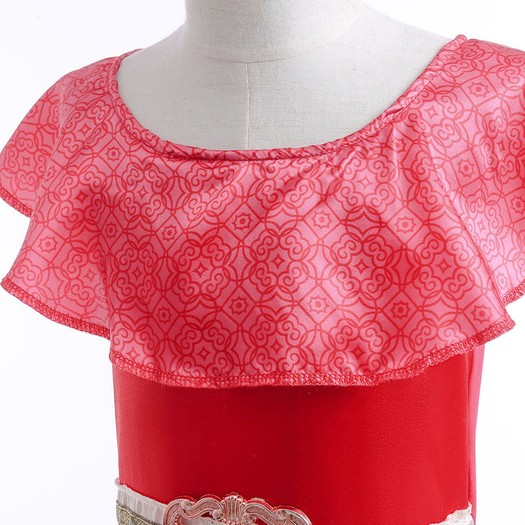  Girls Princess Red Dress Birthday Halloween Party Fancy-Dress Costume for Kids 2-12 Years