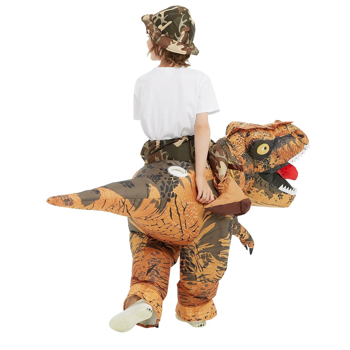  Dinosaur Costume Inflatable for Kids, Blow Up Dinosaur Costume Kid T Rex Costume for Boys Girls, Funny Unisex Blow Up Costumes for Halloween Party Cosplay