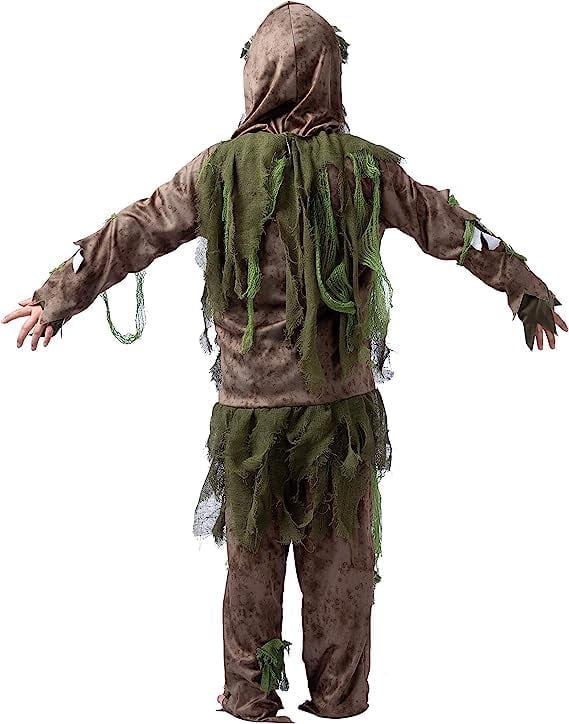  Halloween Swamp Skeleton Living Dead Zombie Costume for Boys, Scary Zombie Costume for Kids Halloween Monster Themed Party Dress Up