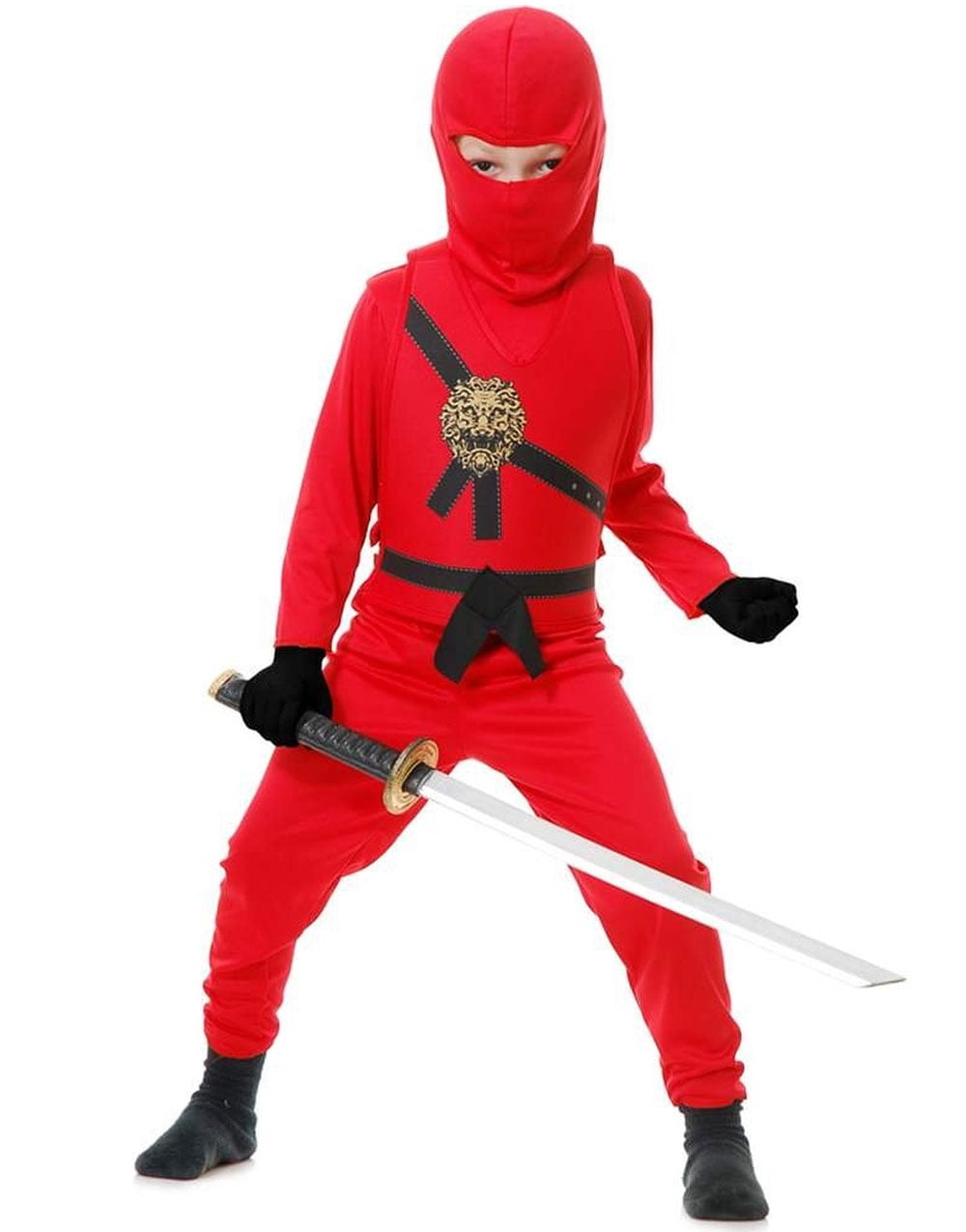 RUBIES II Ninja Avenger Costume with Vest and Hood for Kids, 4-6 Years
