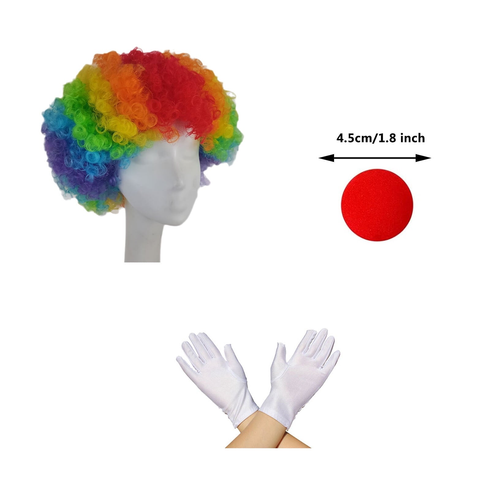 4PC Kids Clown Costume Set Halloween Cosplay Outfits for Boys Girls, Size 4-5Y