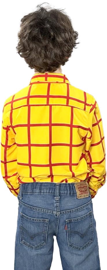 Sheriff Woody Cowboy Shirt Kids Children Halloween Costume Cosplay Yellow