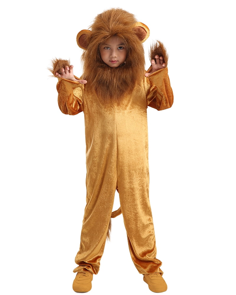 Seasons Child Lion Costume Animal Pretend Cosplay Costume,Size (10-12 Years)