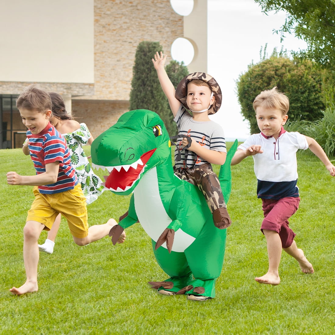  48 inch Inflatable Dinosaur Costume for Kids, Kids Halloween Costume for Unisex Boys Girls, Funny Blow Up Costumes for Halloween Party Cosplay
