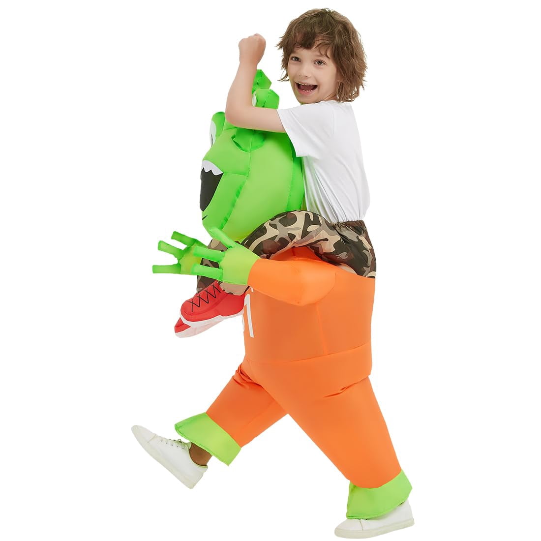 COMIN Halloween Inflatable Alien Costume Kids Cosplay Costumes Funny Ride on Blow Up Costumes Alien Suit for Teens