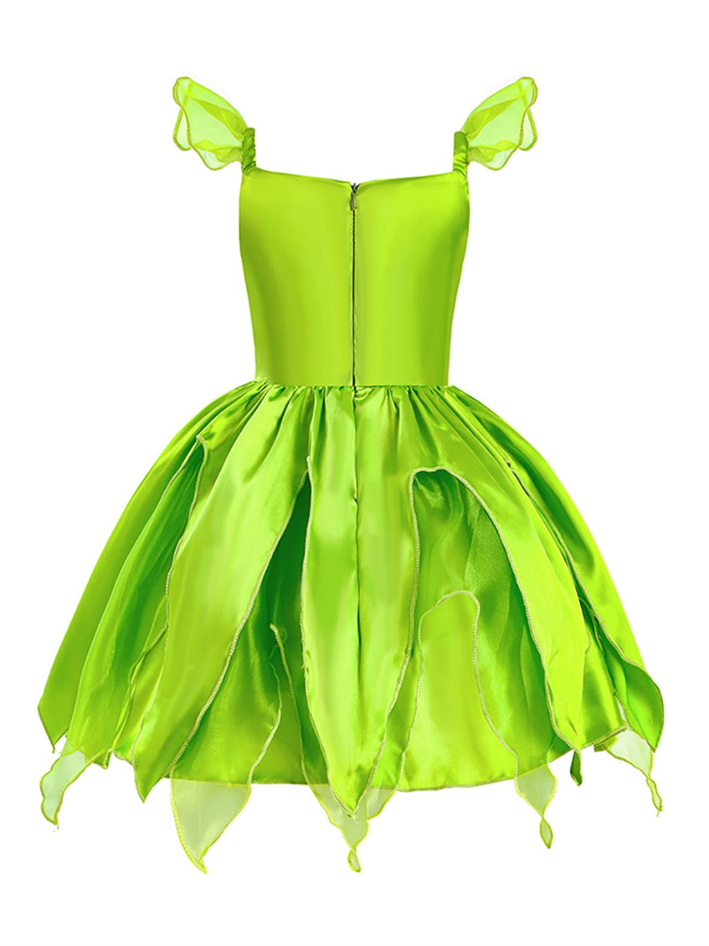  2-10Y Green Fairy Princess Dresses for Girls Christmas Halloween Costume Cosplay Dress Up with Wing & Accessories