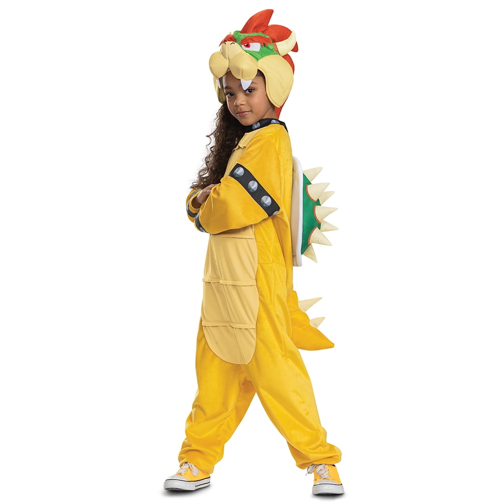 Unisex Size Medium (8-10) Bowser Hooded Jumpsuit Halloween Child Costume Super Mario Bros., 