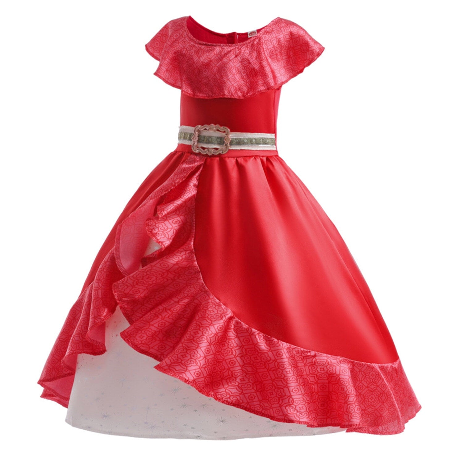  Girls Princess Red Dress Birthday Halloween Party Fancy-Dress Costume for Kids 2-12 Years