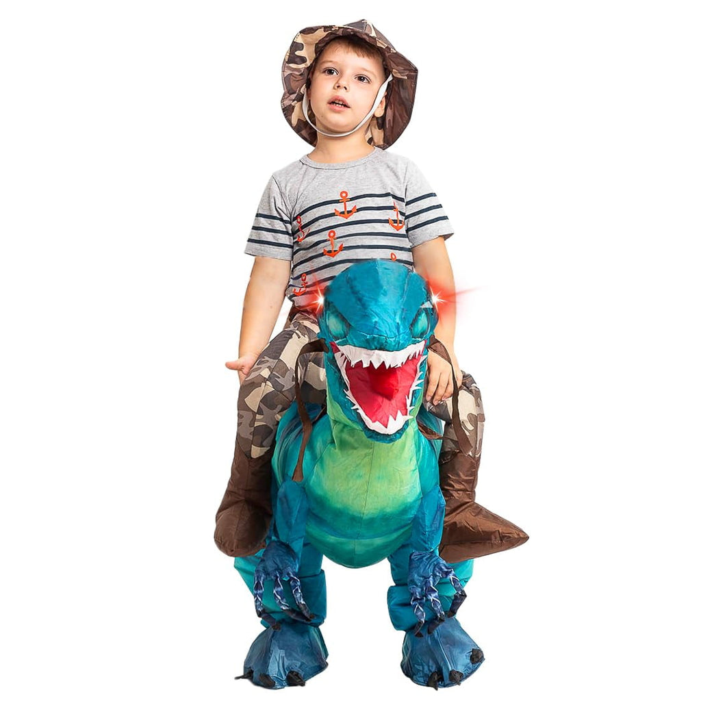  36 inch Inflatable Dinosaur Costume for Kids, Funny Halloween Costumes for Boys Girls Kids Inflatable Costume, Blow Up Dinosaur Costume for Halloween Party Cosplay