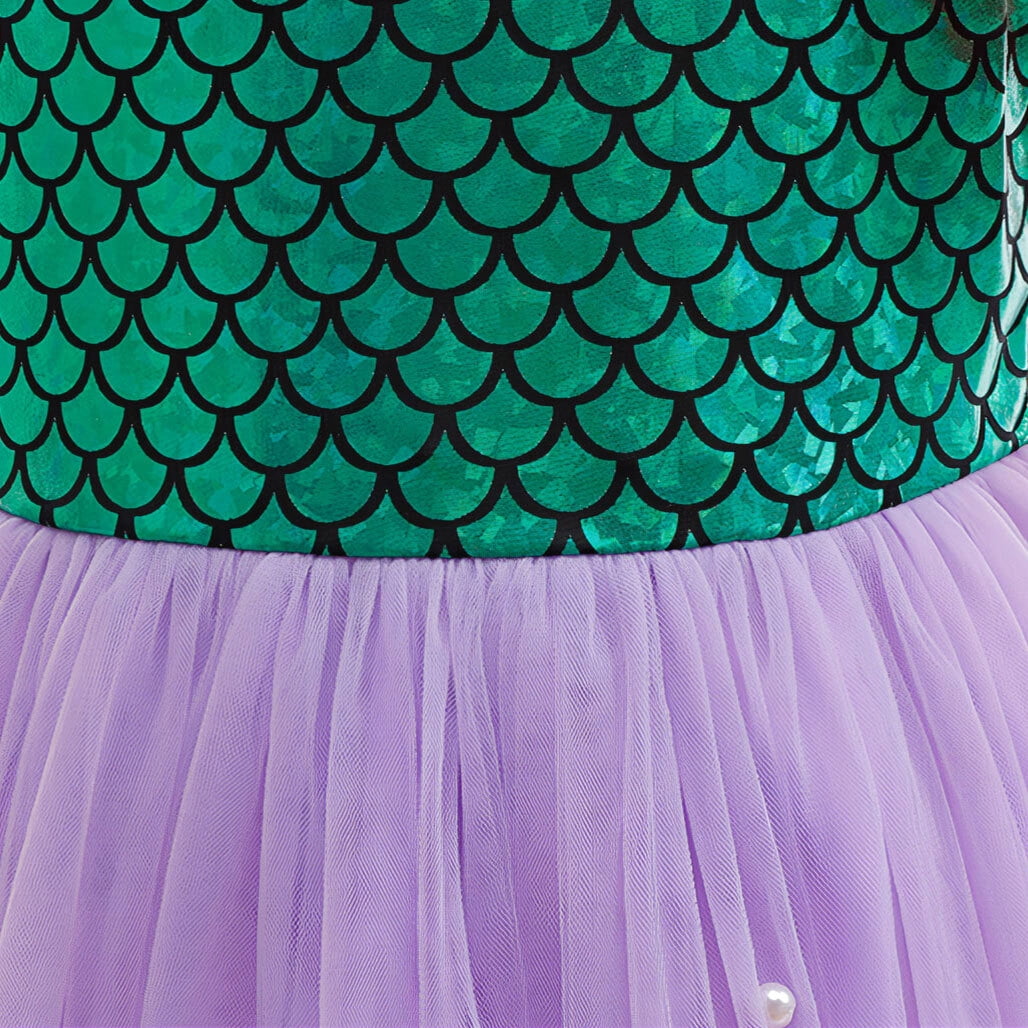Girls Mermaid Princess Dress Costume Halloween Birthday Gown for 3-4T