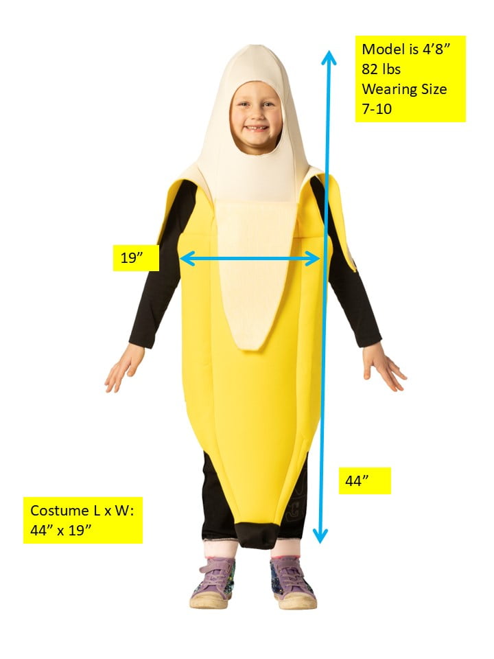 Imposta Costumes Banana Peeled Kids Halloween Costume, Yellow, Child Size 7-10, 30030-710