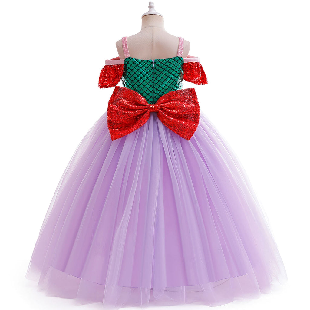 Girls Mermaid Princess Dress w/Accessories Halloween Costume Dress up 7-8 Year