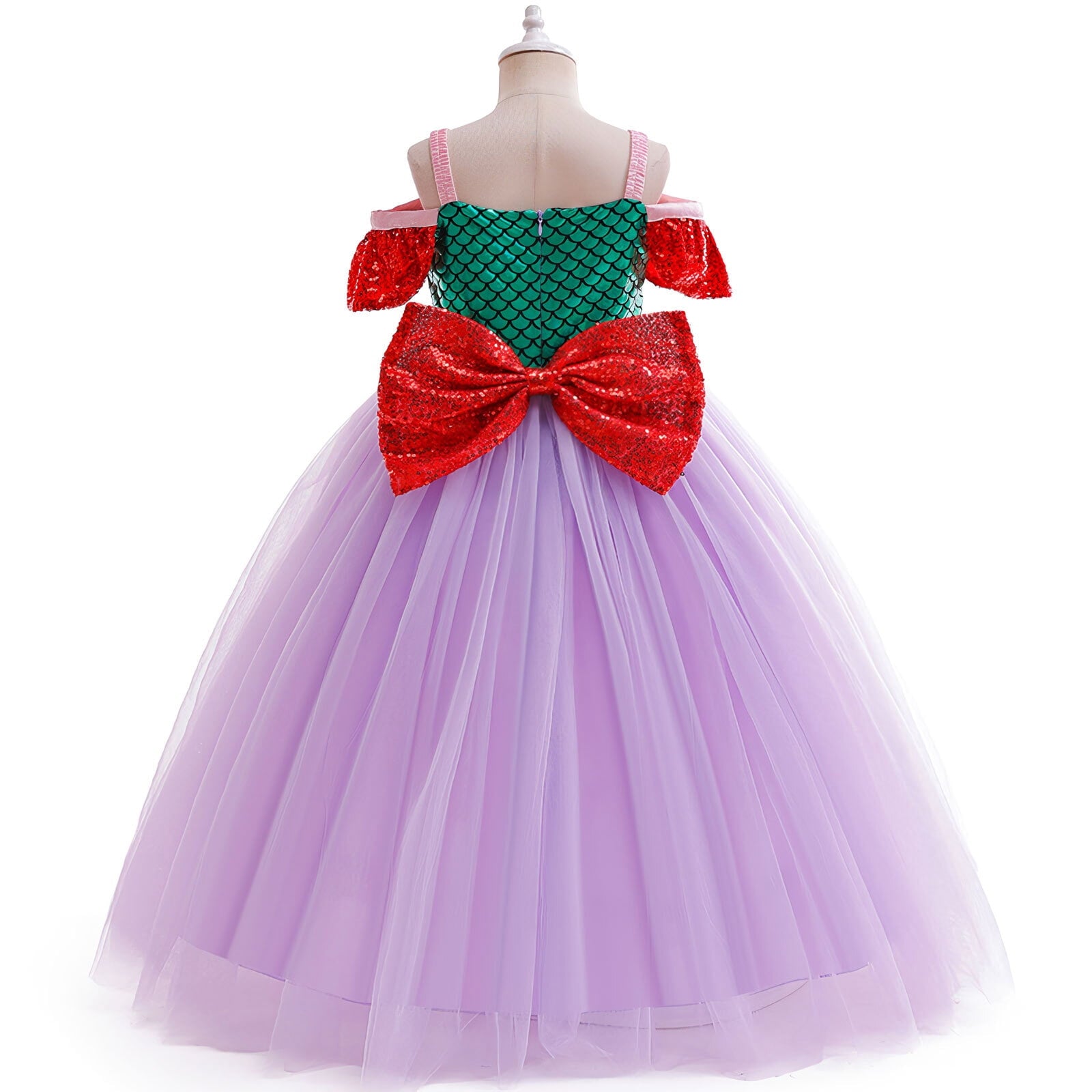 Girls Mermaid Princess Dress w/Accessories Halloween Costume Dress up 7-8 Year