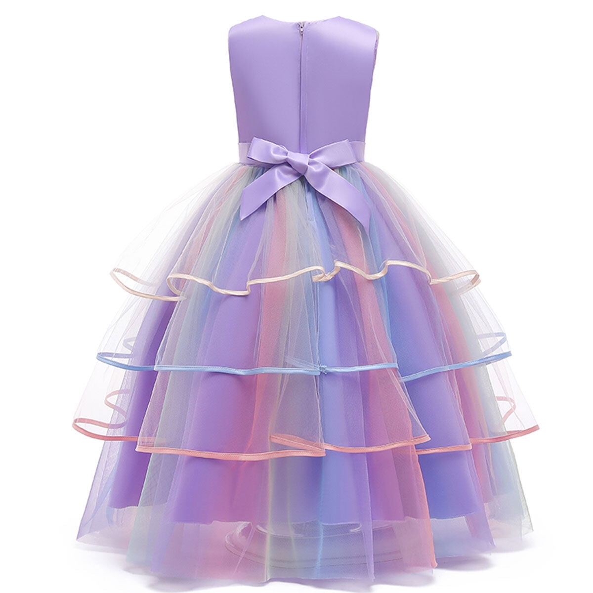 Girls' Unicorn Costume Princess Long Maxi Dress for Birthday Party, Child 3t