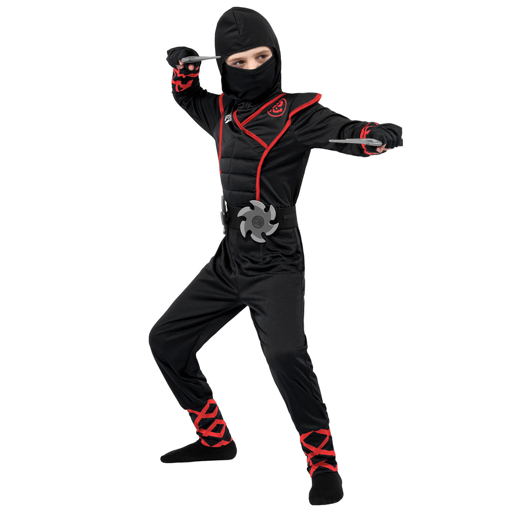  Kids Ninja Costume for Boys Halloween Fancy Dress Costume for Kids Age 3 & up