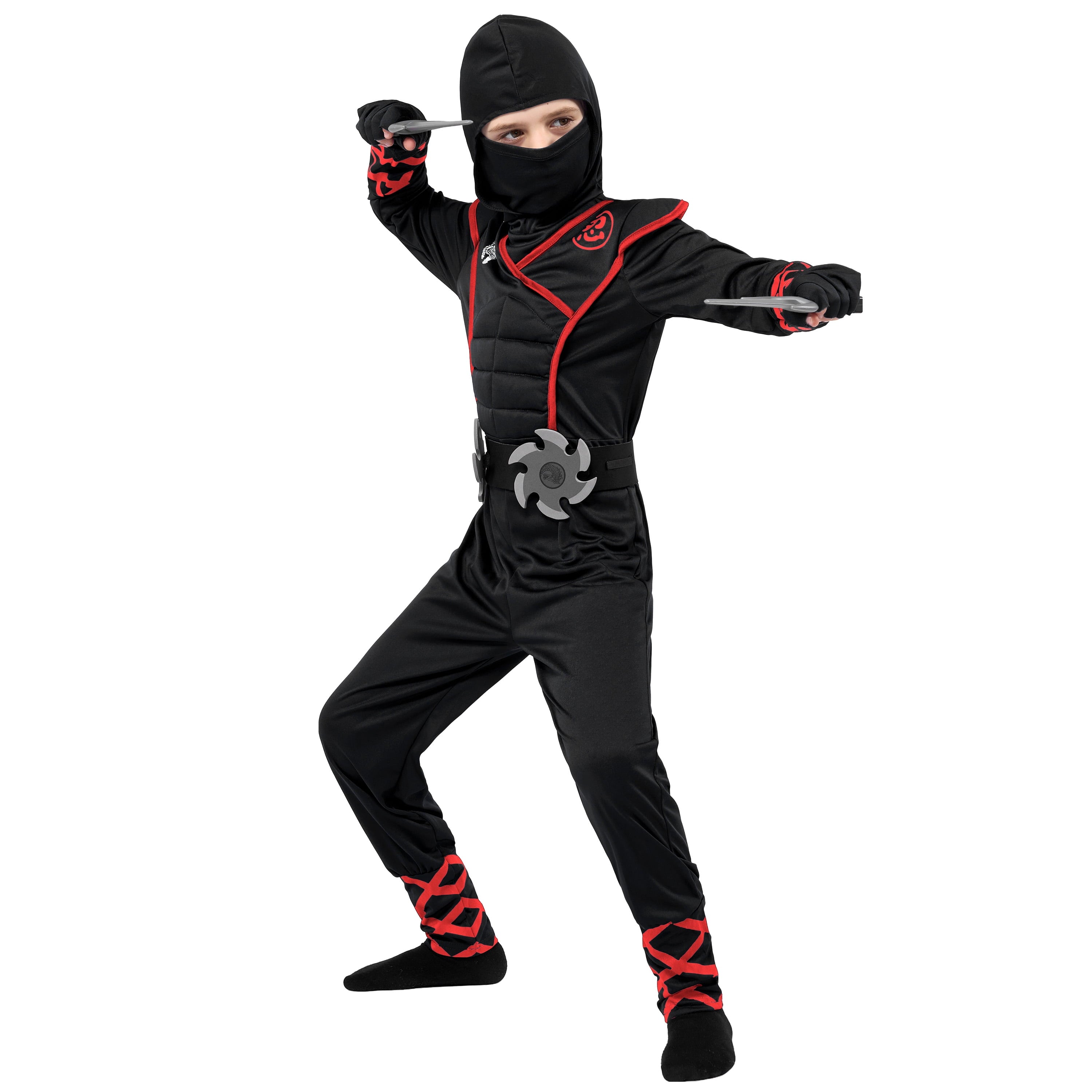  Kids Ninja Costume for Boys Halloween Fancy Dress Costume for Kids Age 3 & up