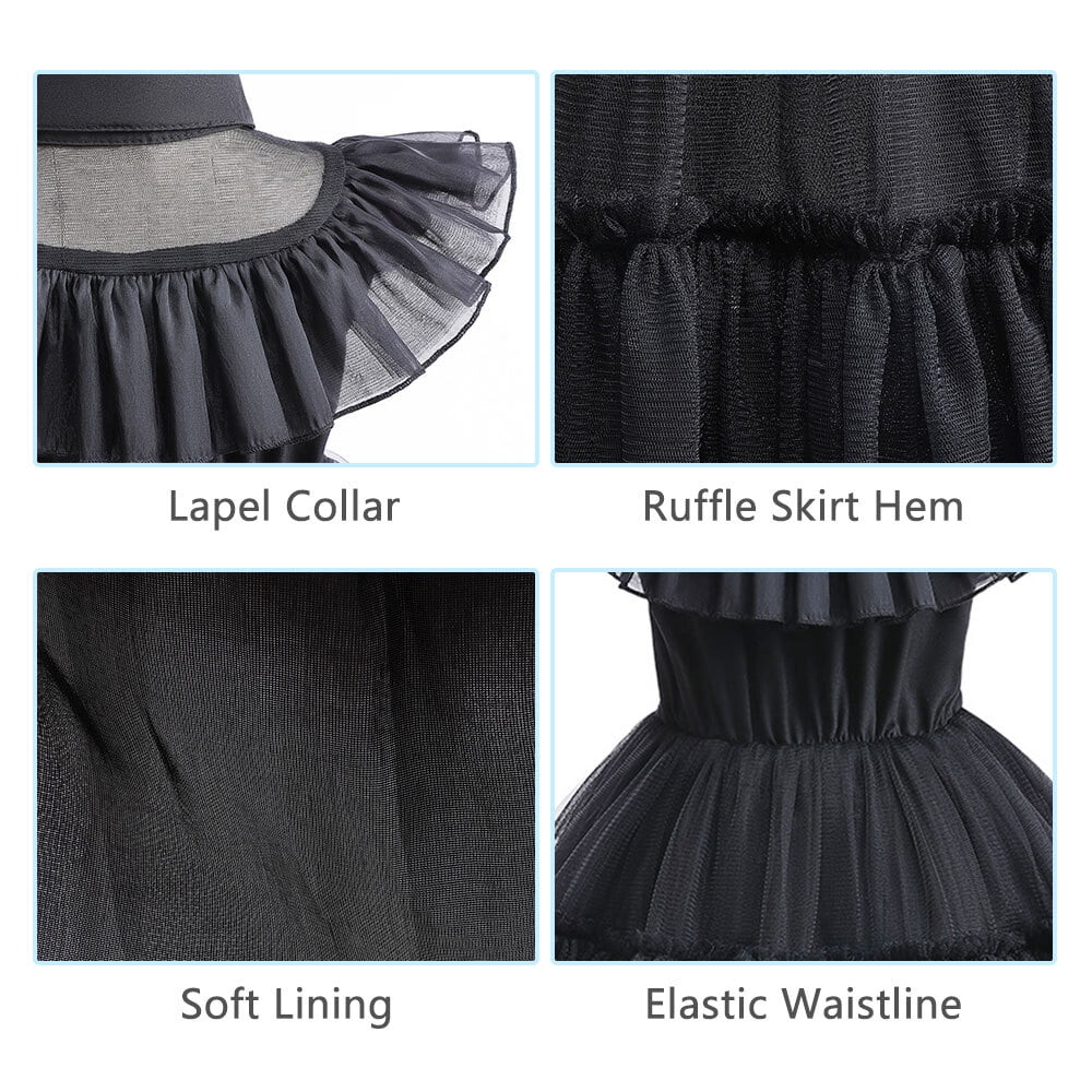 Toddler Girls Black Dance Dress Halloween Cosplay Party Outfit