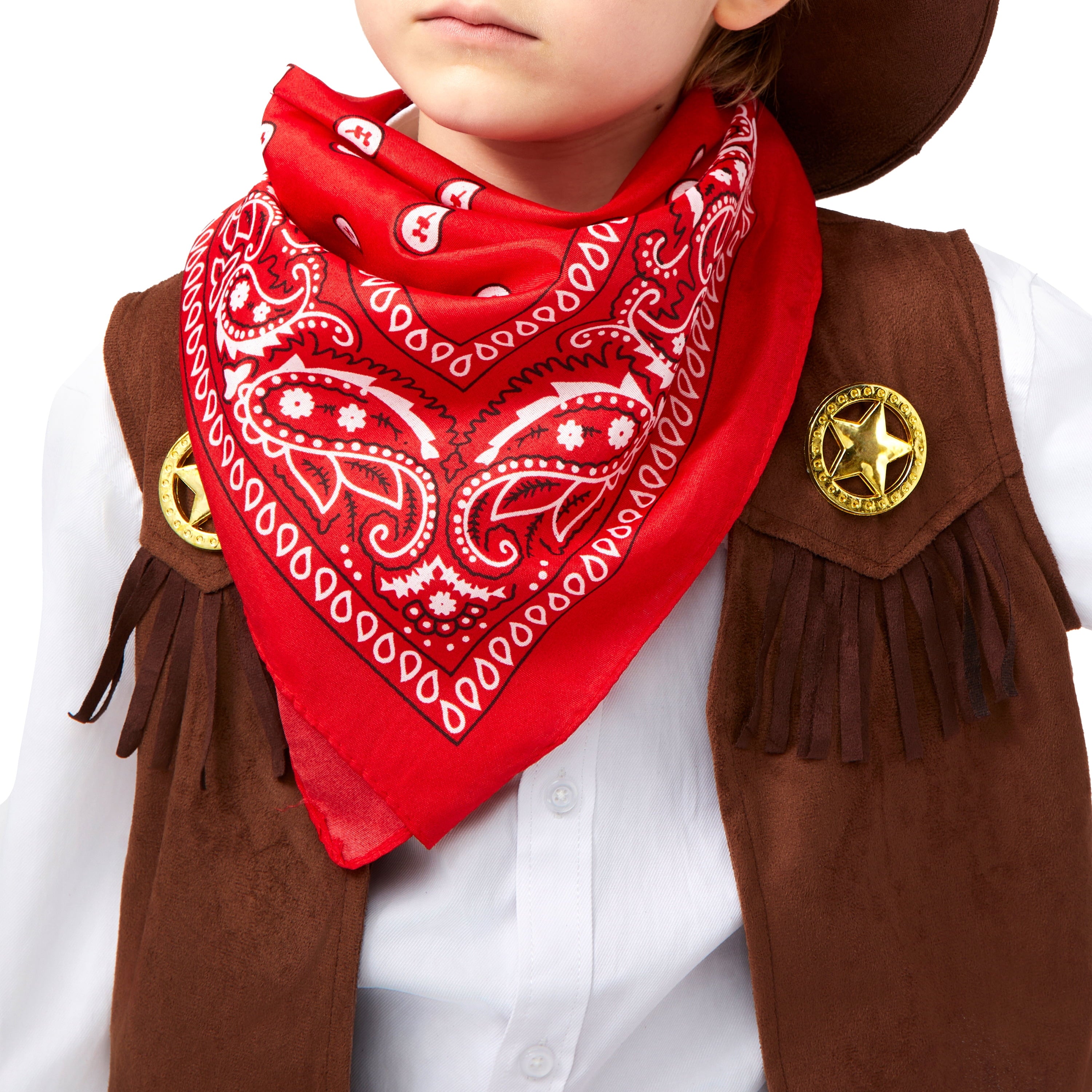  Halloween Cowboy Costume for Boys, Kids Cowboy Costume Set, Brown Western Style Cowboy Outfit with Cowboy Hat for Toddler Dress-up Party Cosplay