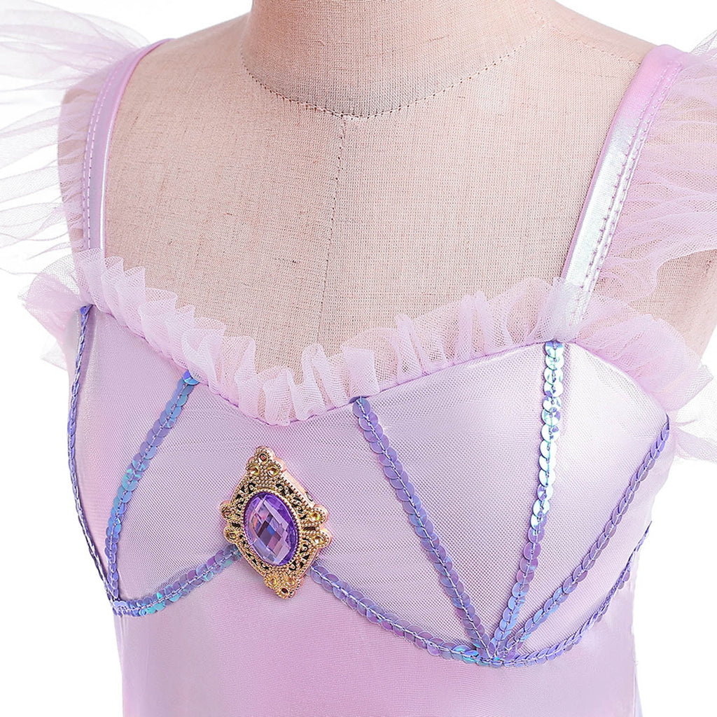  Mermaid Dress for Girls - Mermaid Fancy Costume Halloween Princess Dresses for Girls 3-10 Birthday Gift