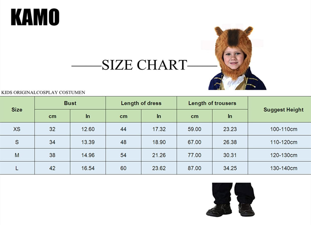CHOYURME CHONYURM Boys Kids Beast Costume Prince Costume Beast Halloween Dress Up Costume