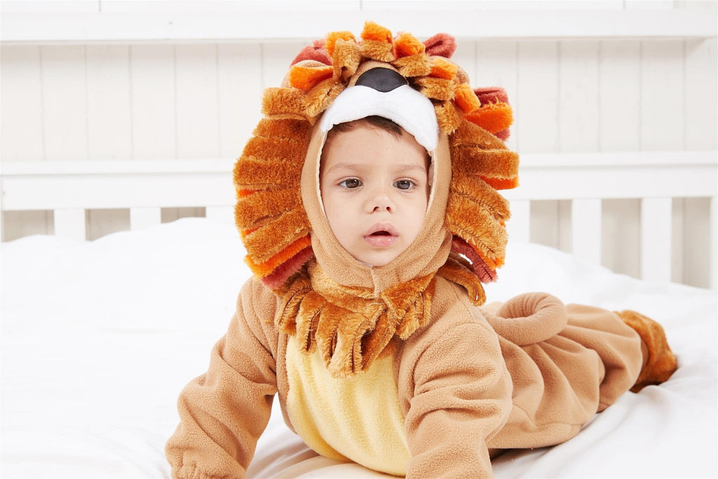  Baby Lion Costume with Toy Zebra for Infant, Halloween Animal Themed Party Role Playing Cosplay 18-24 Months