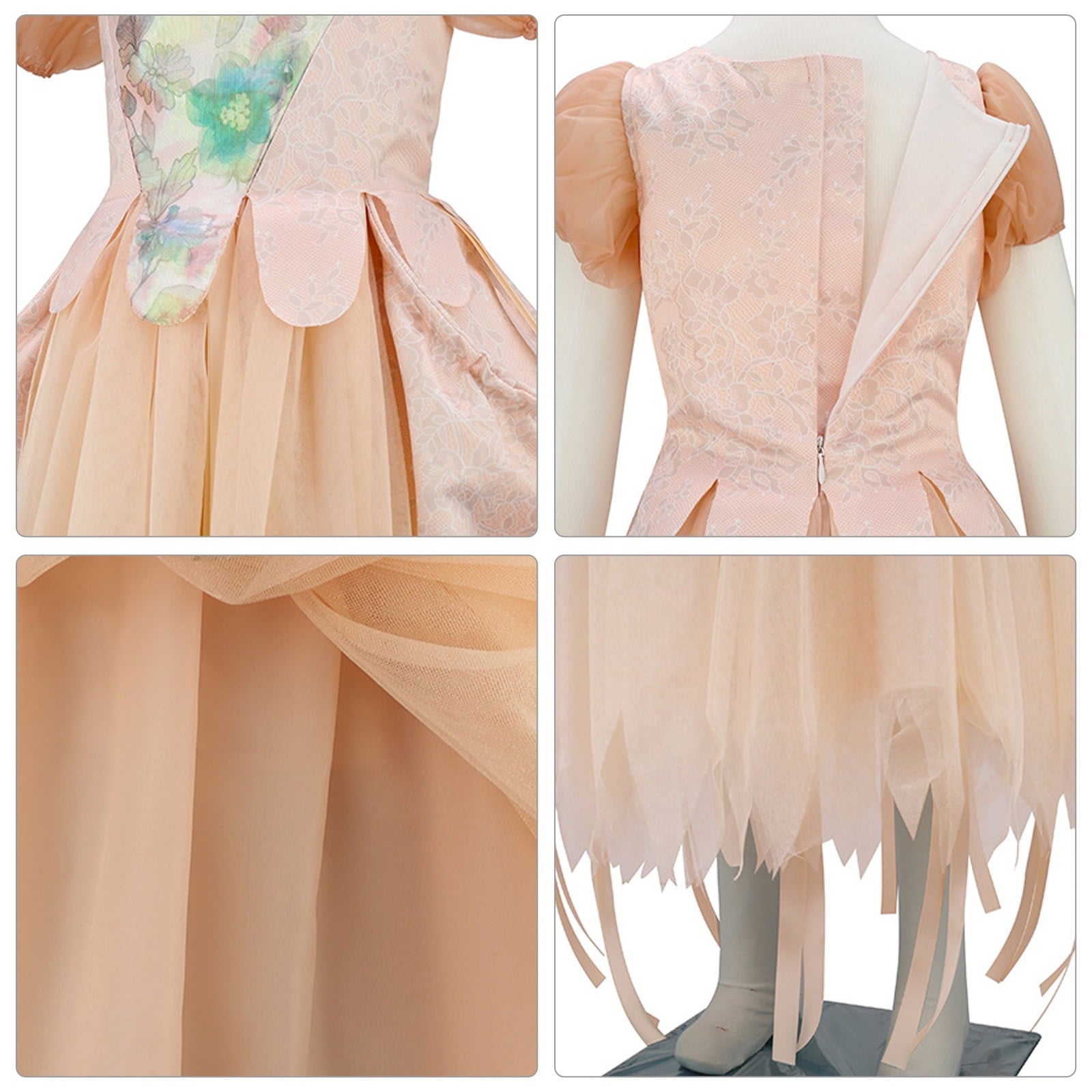  Animation Costume Champagne Princess Dress Up, Kids Halloween Cosplay Party Outfit, Academy Uniform School Suits, Evening Gown for Girls 4-12 Years
