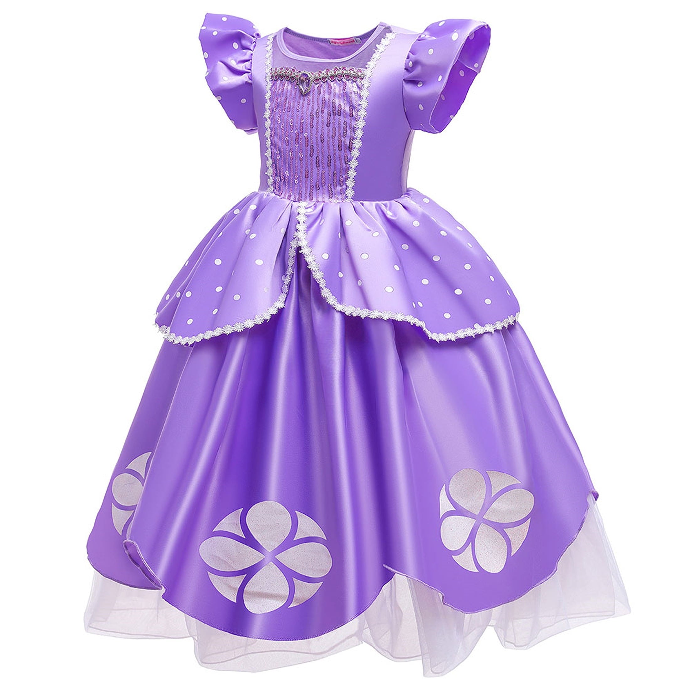 Girls Princess Costume Flutter Dress Female Halloween Cosplay Party Dress