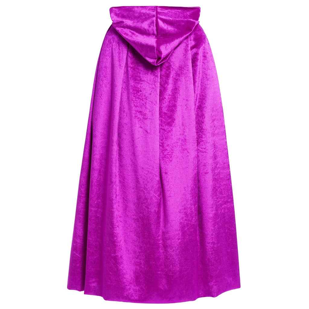 IBTOM CASTLE Kids Girls Witch Costume Tulle Dress Velvet Hooded Cloak Wigs Set Halloween Cosplay Birthday Party Carnival Dress up Outfit 4-5 Years Purple 2pcs