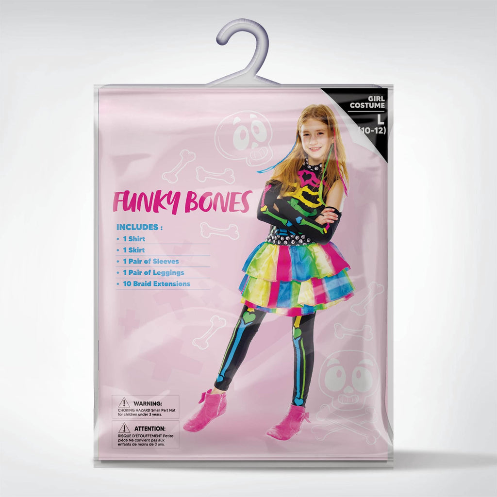  Skeleton Tutu Dress for Girls, Colorful Bones Skeleton Costume for Kids Halloween Dress Party up Cosplay