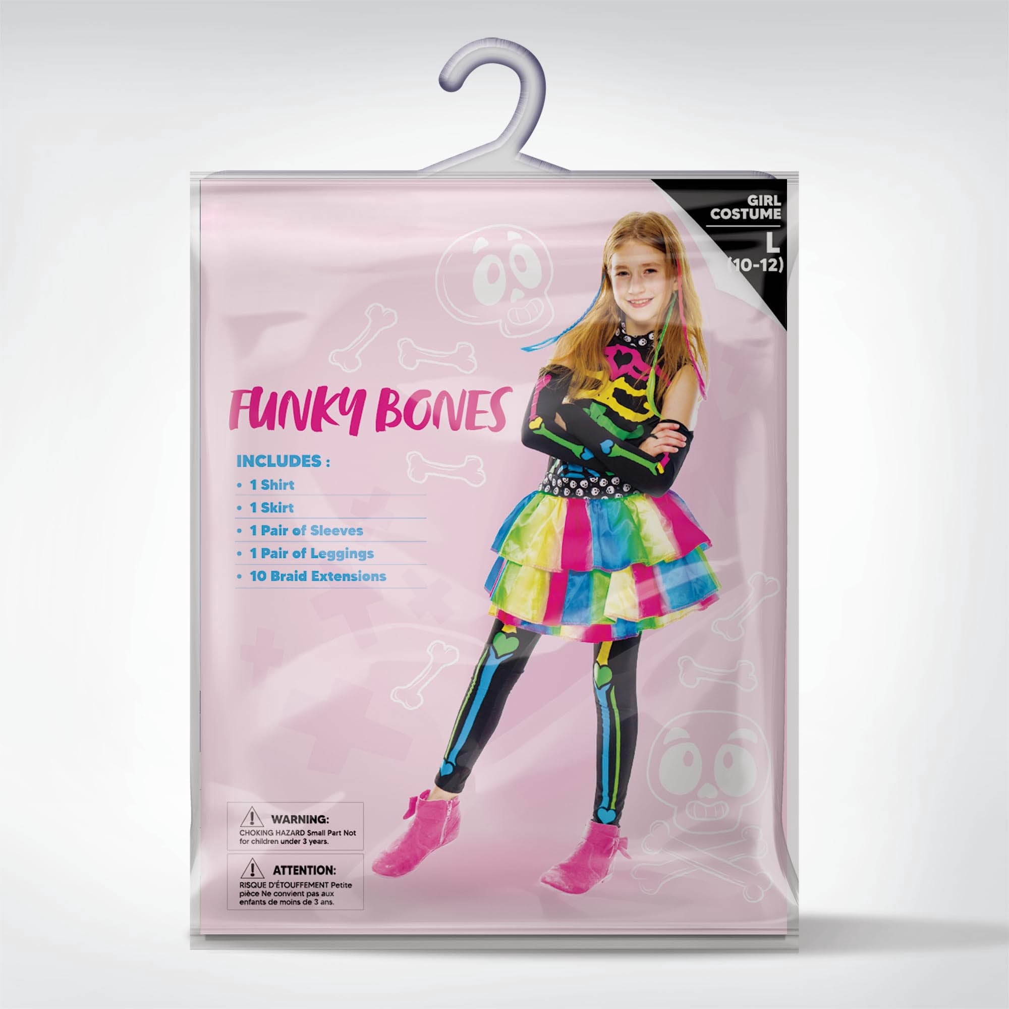  Skeleton Tutu Dress for Girls, Colorful Bones Skeleton Costume for Kids Halloween Dress Party up Cosplay