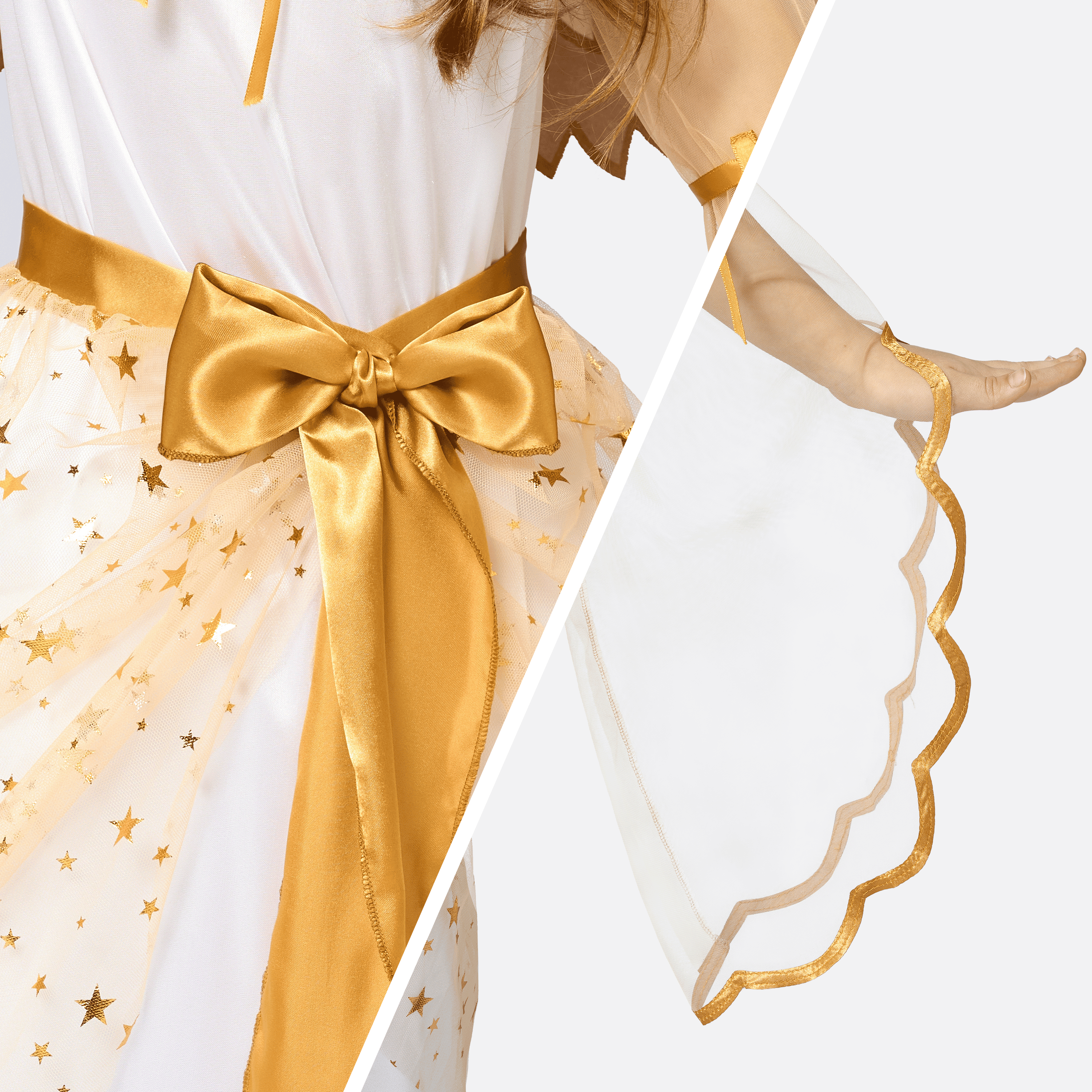  Halloween Angel Costume for Girls, Angel Dress for Kids, Guardian Angel Set for Halloween Costumes Themed Party Cosplay