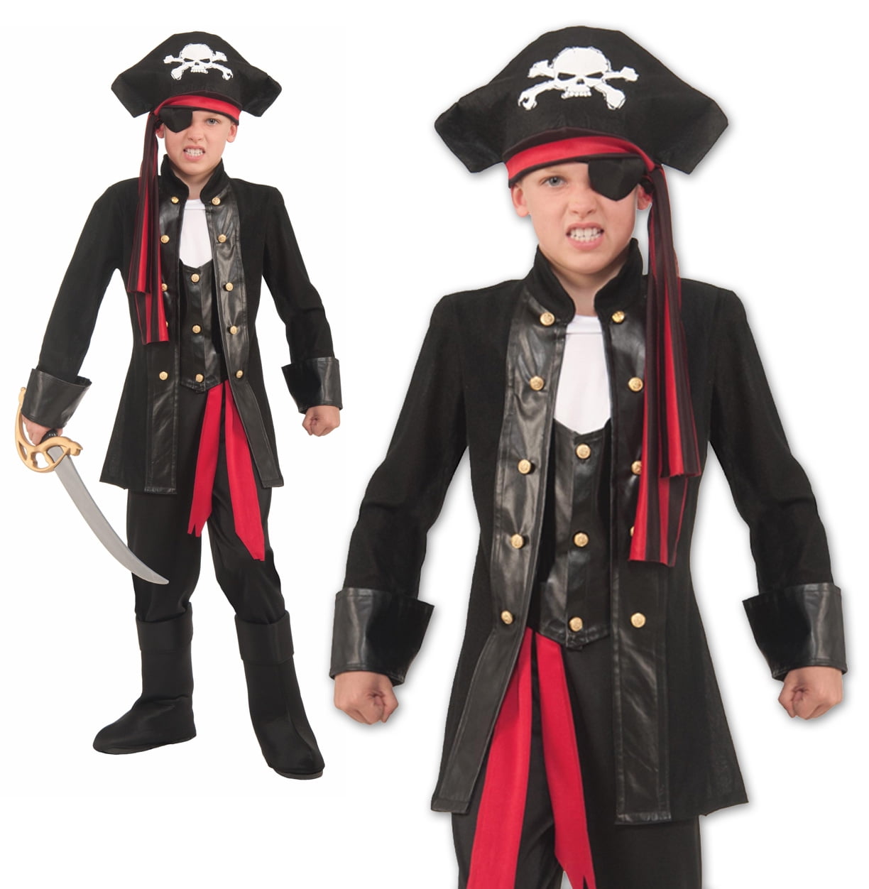  Seven Seas Pirate Costume for Kids, Boys Large