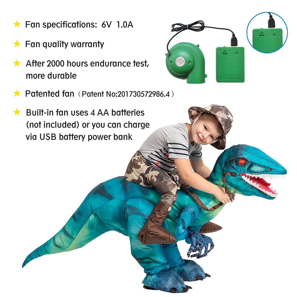  36 inch Inflatable Dinosaur Costume for Kids, Funny Halloween Costumes for Boys Girls Kids Inflatable Costume, Blow Up Dinosaur Costume for Halloween Party Cosplay