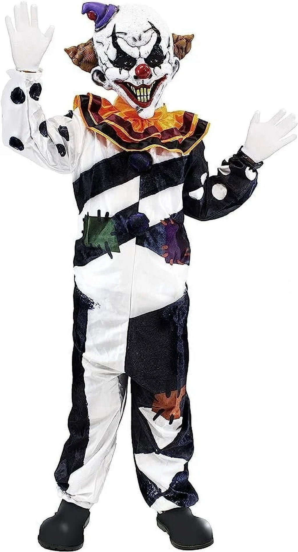  Scary Clown Costume for Kids, Halloween Costume for Boys, Clown Halloween Outfit Set Fancy Dress Cosplay