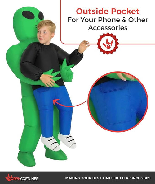  Alien Pmu Inflatable Kids Halloween Costume for Boy Green One Size
