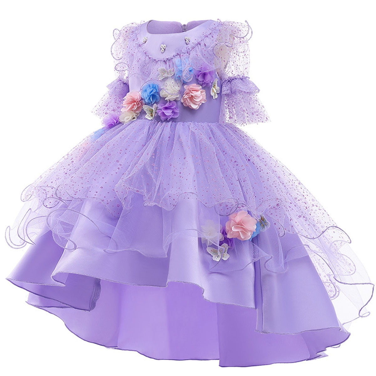 Girls Magical Floral Princess Halloween Costume Dress Kids Birthday Christmas Dress Up
