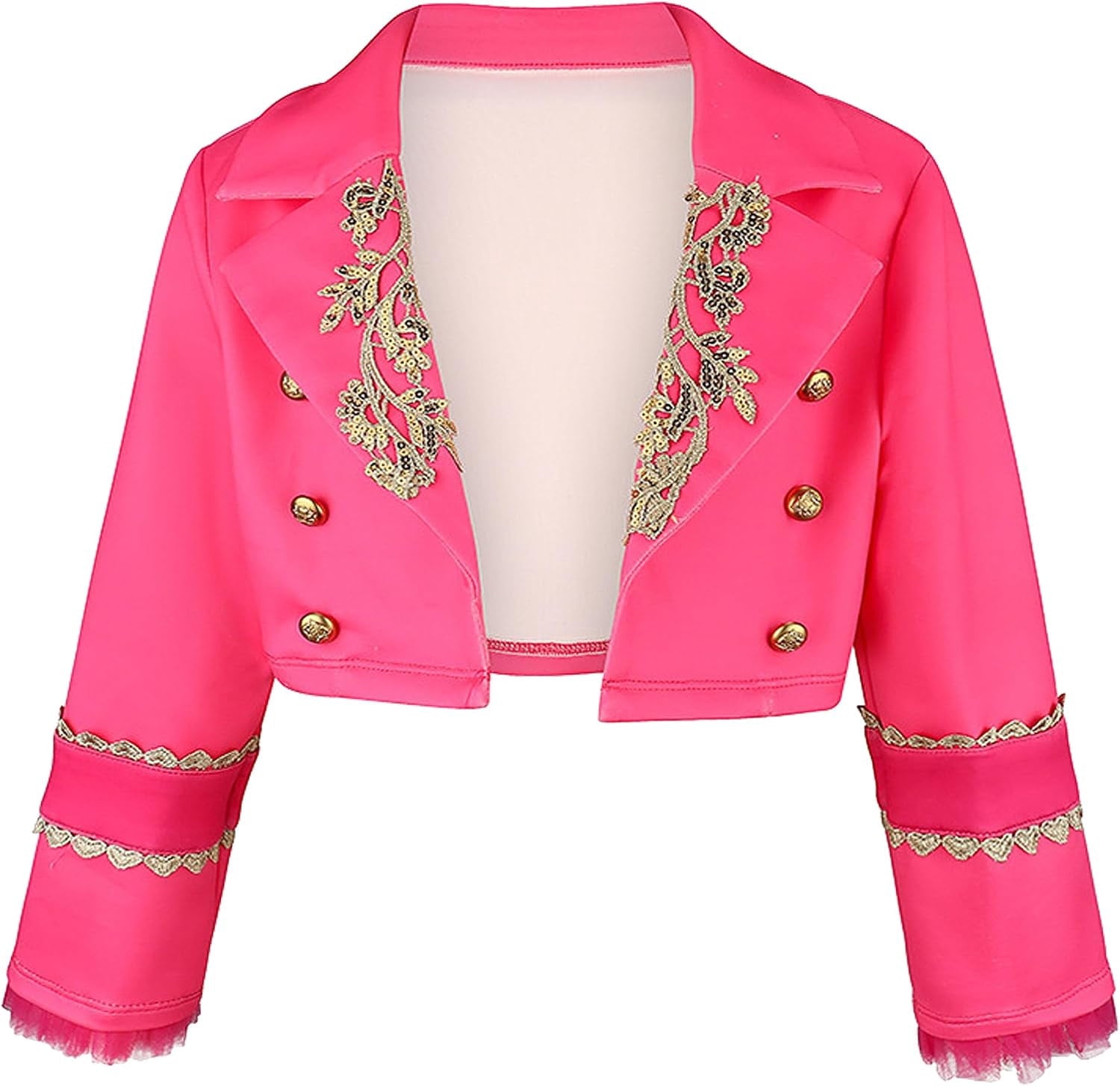  Halloween Princess Costume for G'irl's, Pink Princess Dress with Jacket, Belt & Heart Bag, Halloween Cosplay Party Outfit & Fancy Dress Up