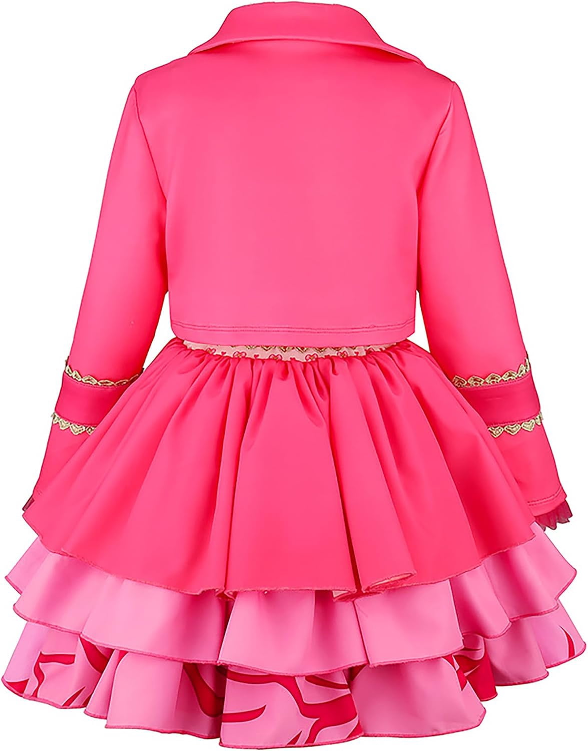  Halloween Princess Costume for G'irl's, Pink Princess Dress with Jacket, Belt & Heart Bag, Halloween Cosplay Party Outfit & Fancy Dress Up